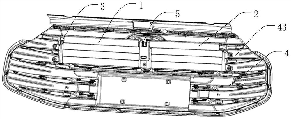 Automobile grille active air inlet structure, automobile and grille air inlet control method of automobile