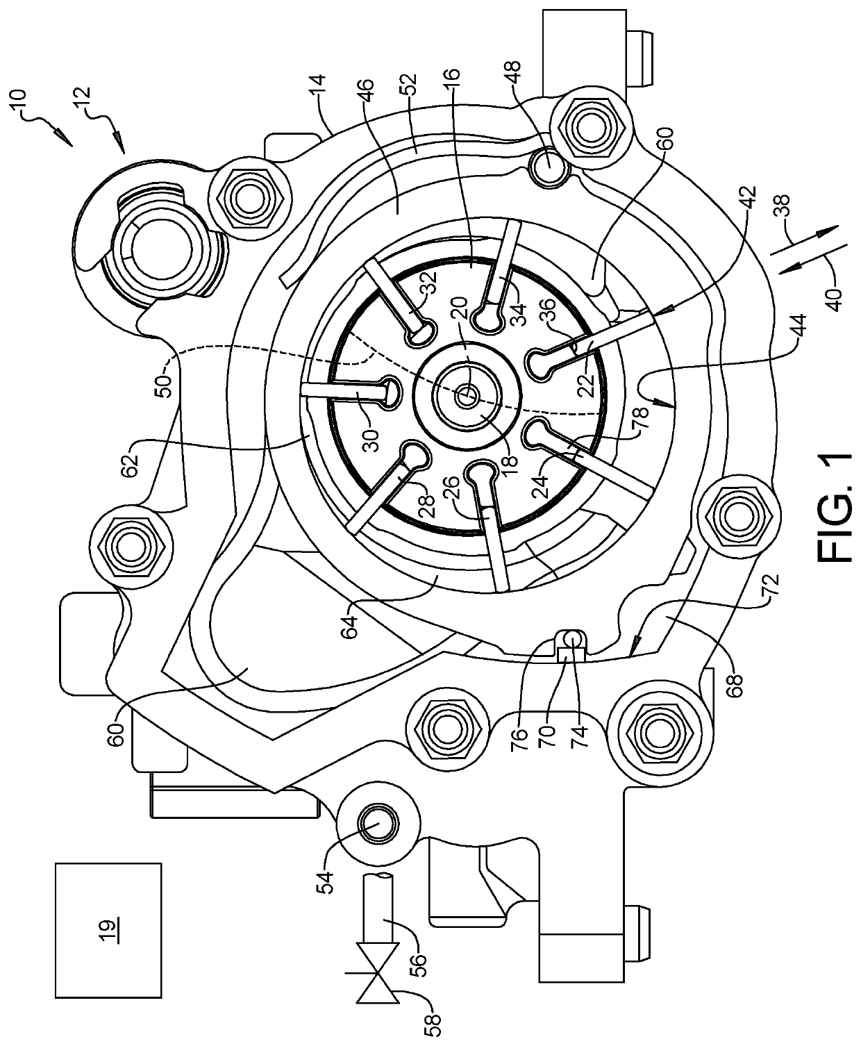Variable displacement oil pump slide with bow spring