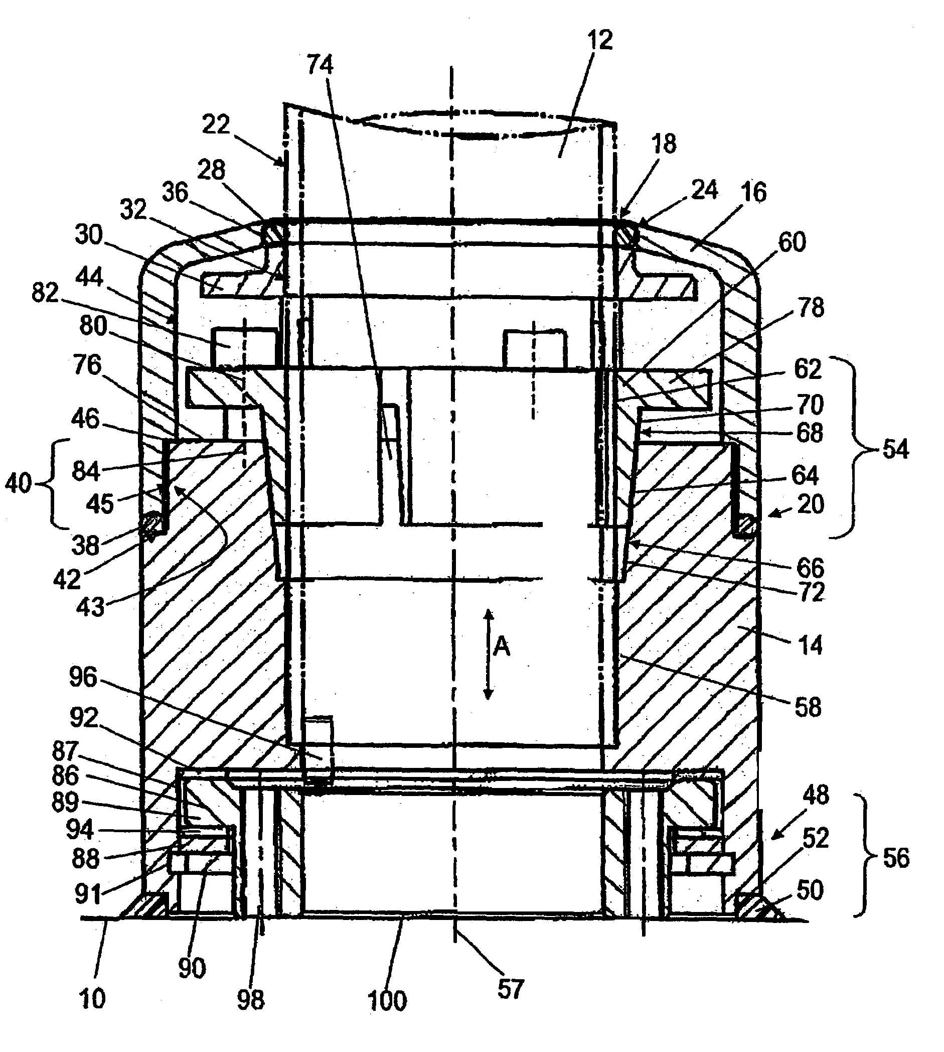 Coupling element of a support arm system