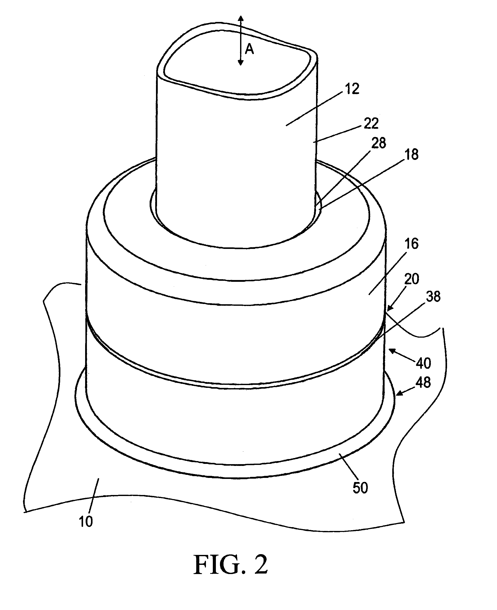 Coupling element of a support arm system