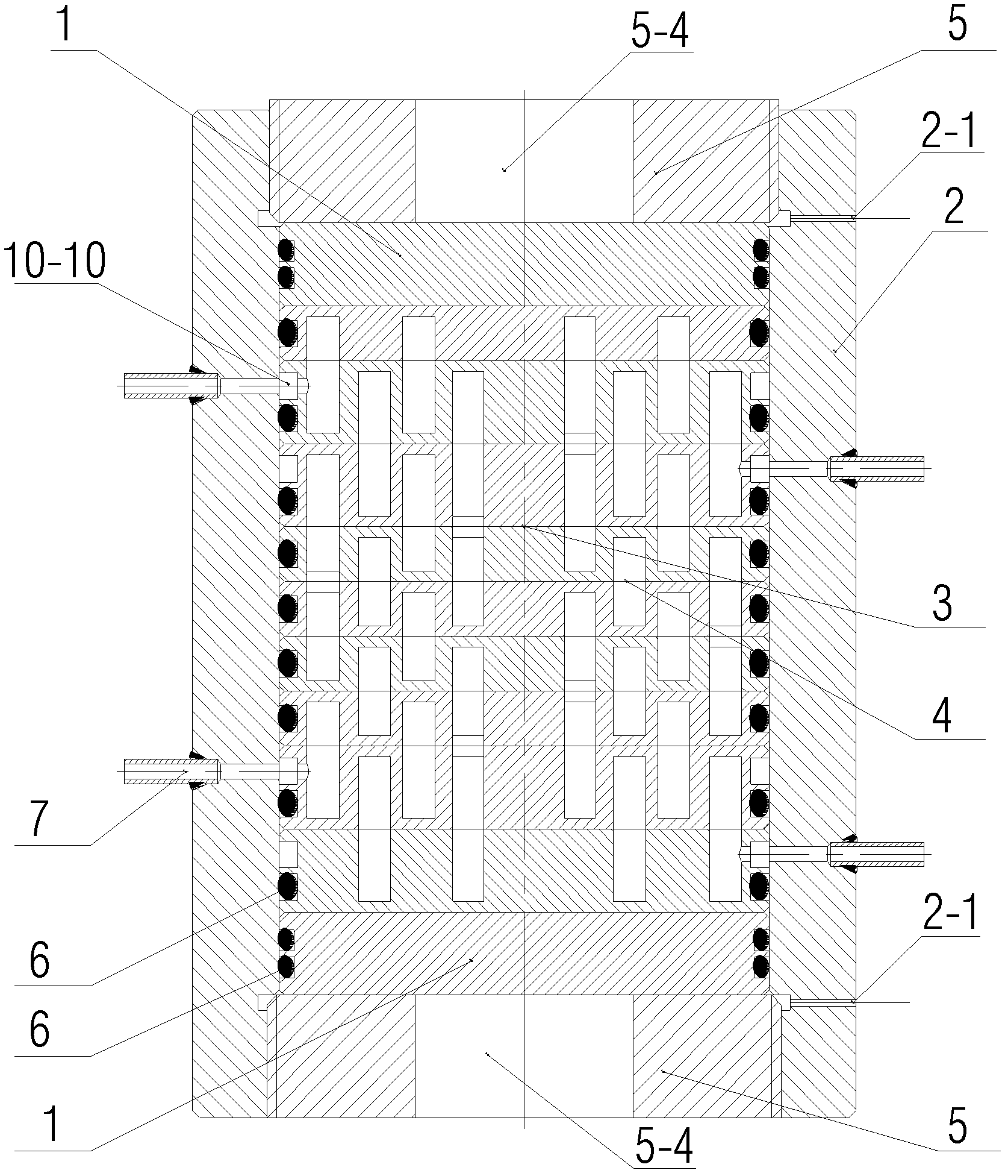 Multi-medium-flow high-pressure plate type heat exchanger