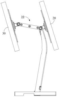 Double-screen adjustable rotating shaft base of display screen