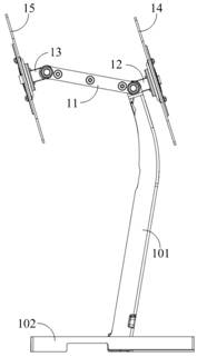 Double-screen adjustable rotating shaft base of display screen