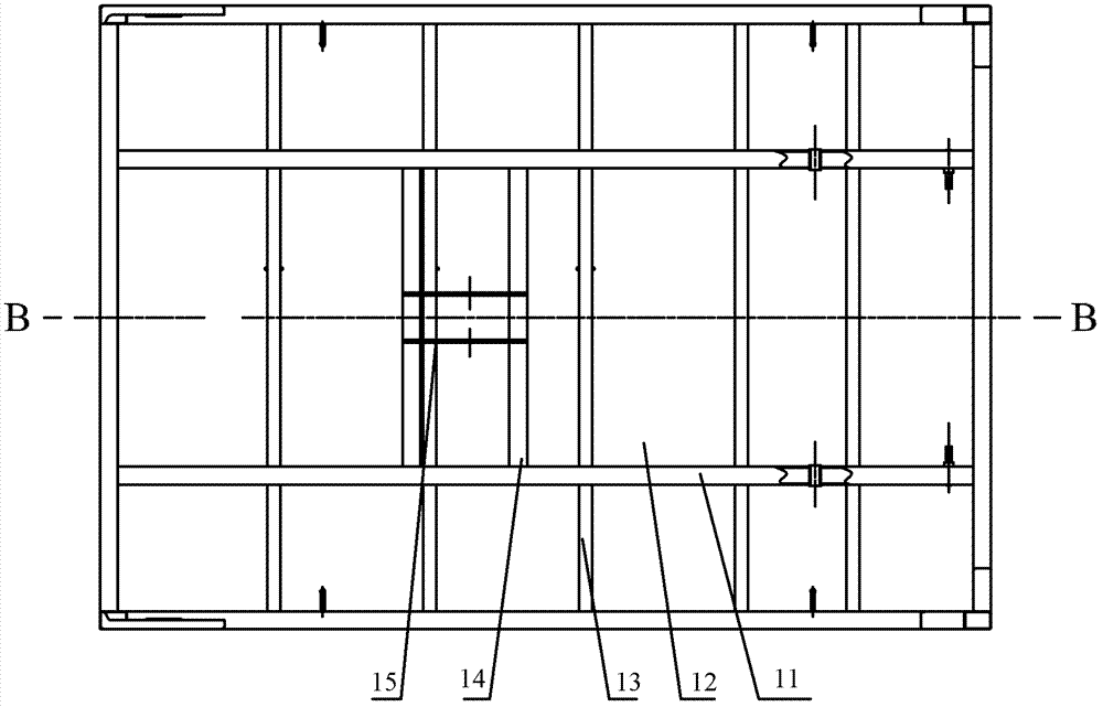 Hydraulic pump installation point support of motor tricycle and platform floor with same