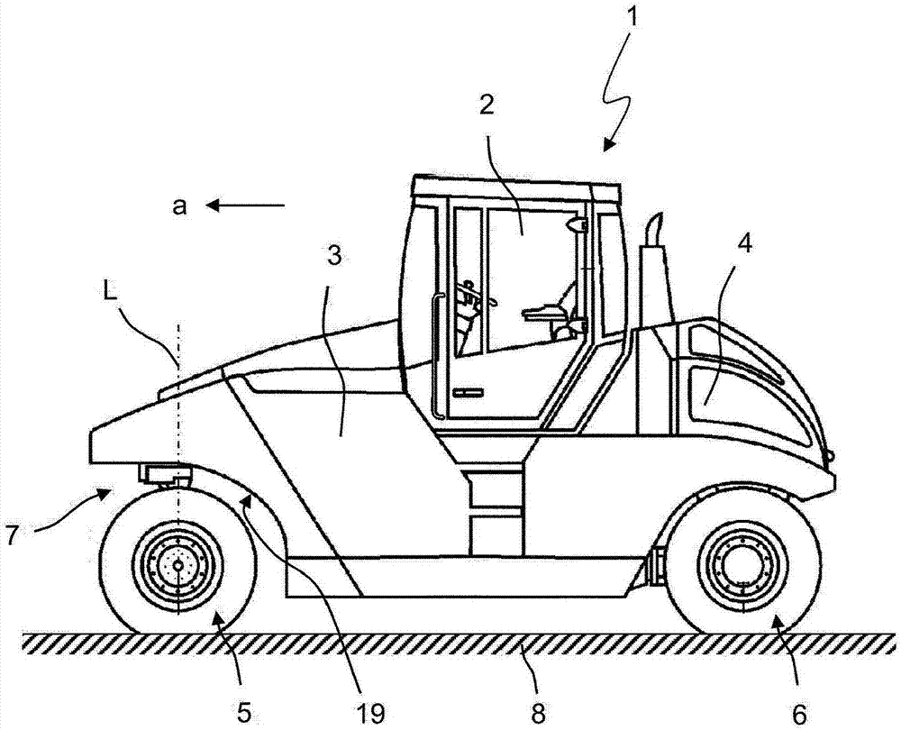 Ground compaction machine, in particular rubber-tired roller, having a wheel cover, and wheel cover