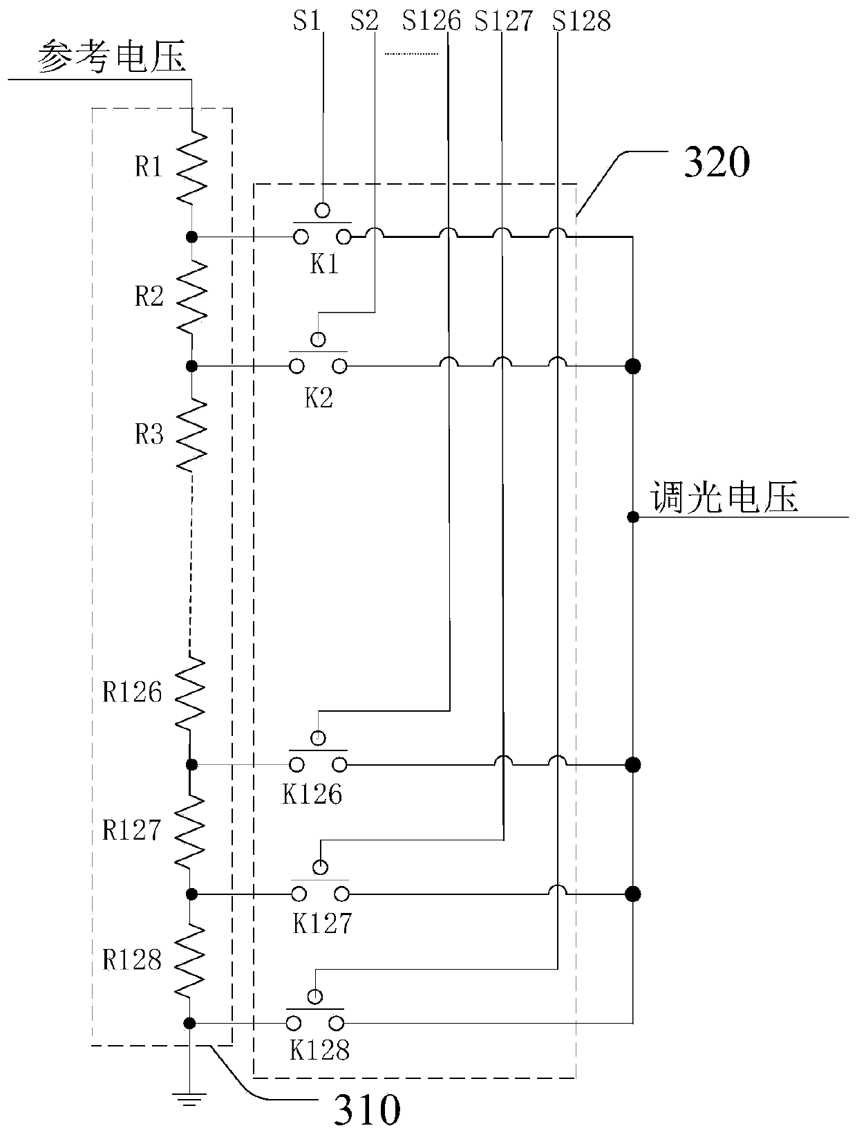 Time division multiplexing LED dimming device, circuit and dimming method thereof