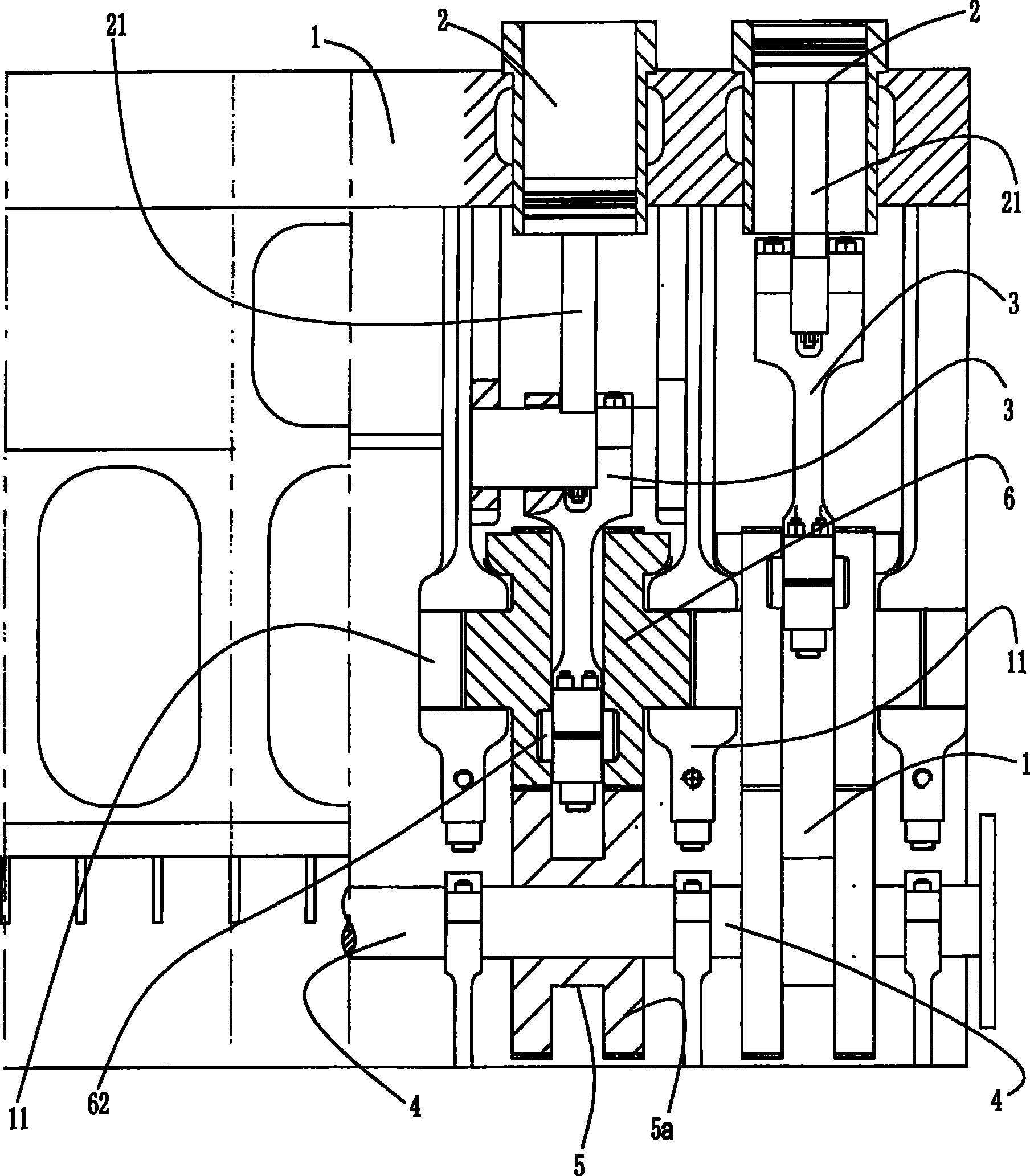 Double-shaft type internal combustion engine power transmission and output mechanism