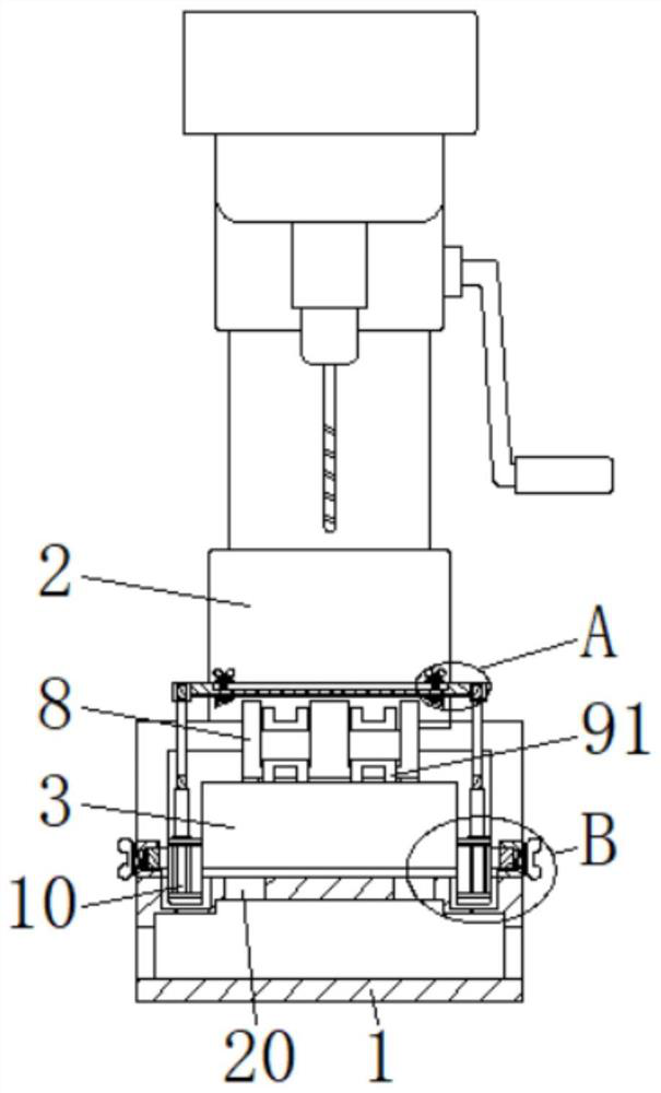 Punching device capable of achieving stable clamping and used for elevator accessory machining