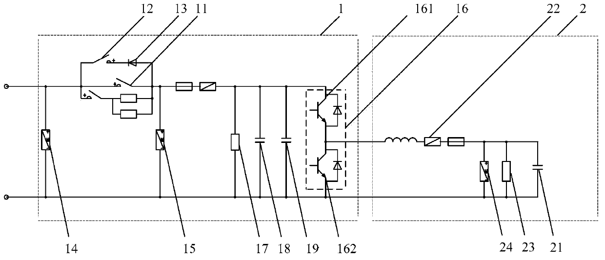Rail vehicle electric energy absorbing device
