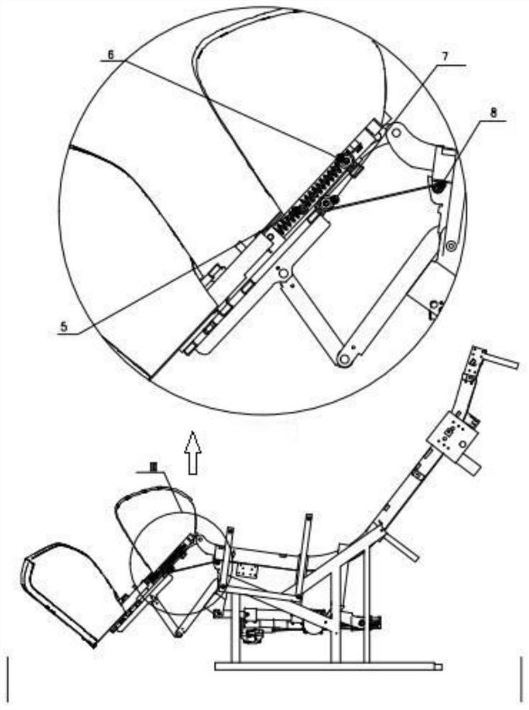 A massage chair calf mechanism