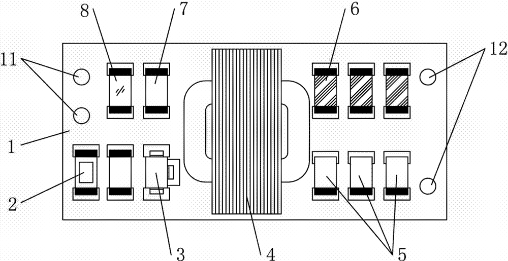 Control circuit board for electronic mosquito swatter and production process thereof