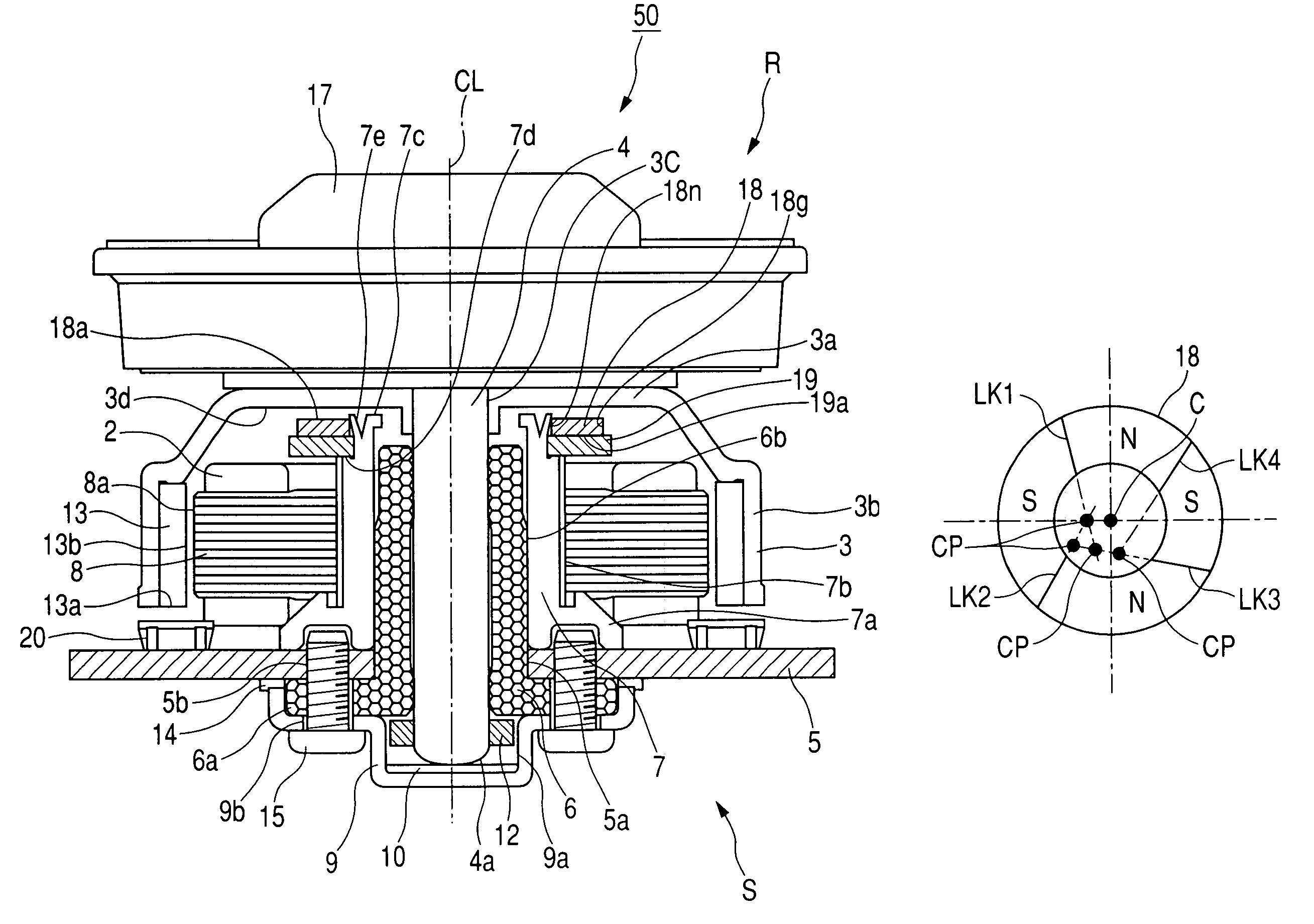 Magnetizing method, and motor and method of manufacturing motor