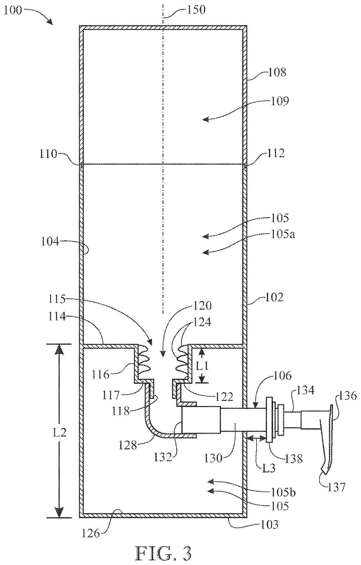 Liquid dispensing container and housing assembly