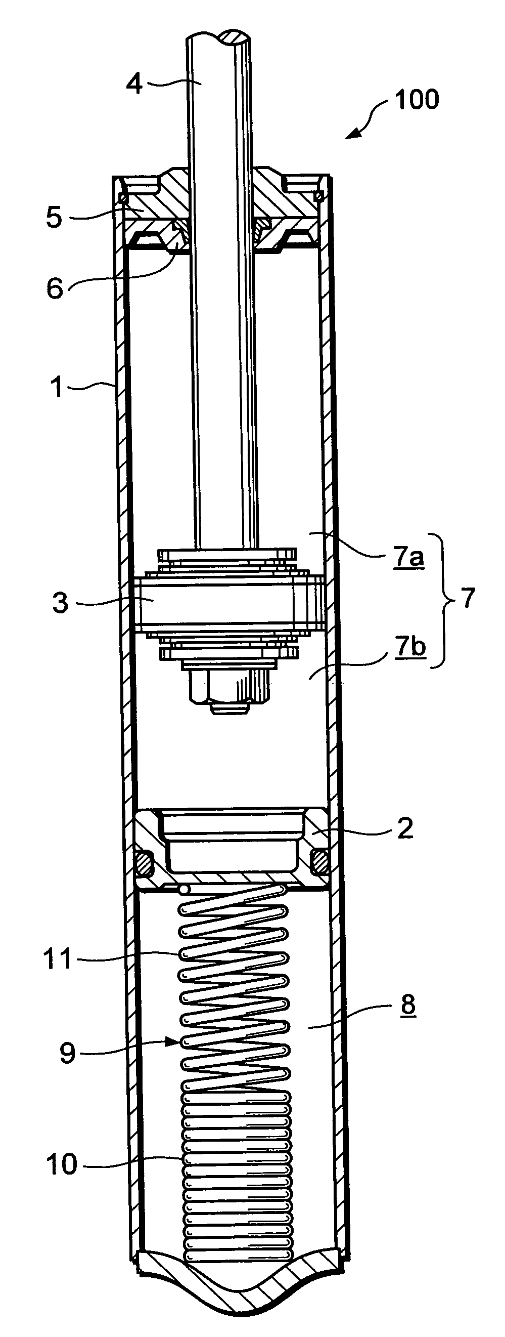 Single Cylinder Type Hydraulic Shock Absorber for Vehicle