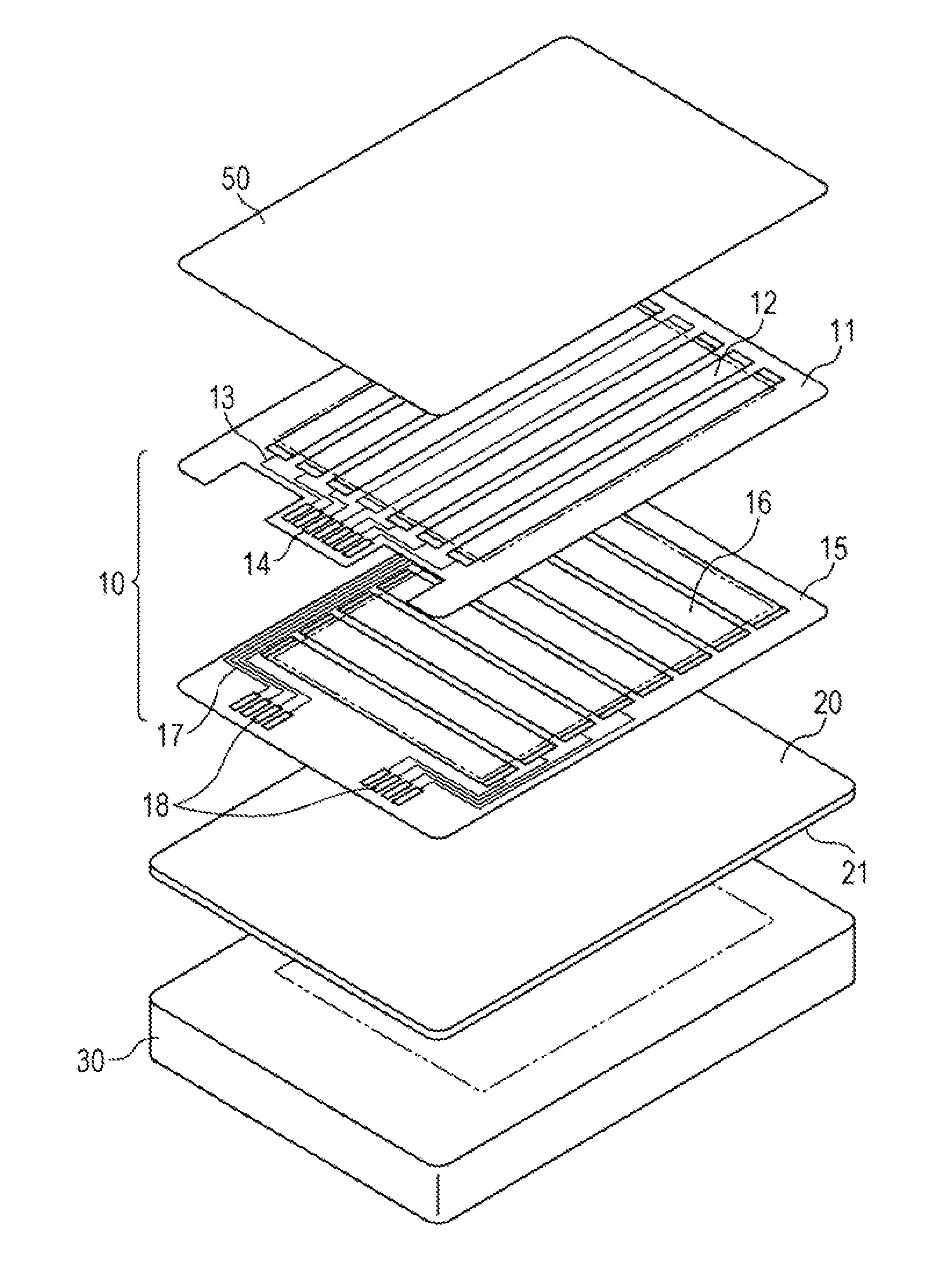 Touch panel integrated display device and method for manufacturing the same
