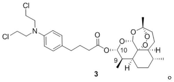 Artemisinin-chlorambucil ester compound and preparation method thereof