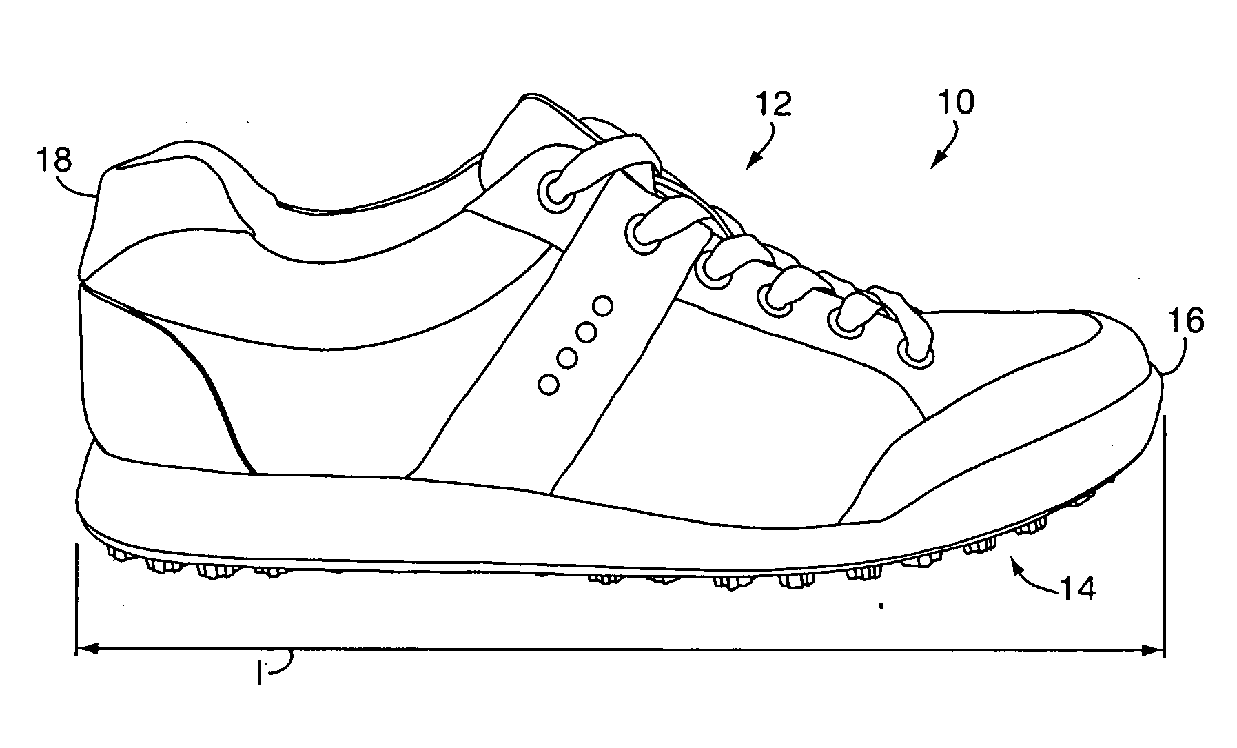 Sole for a golf shoe