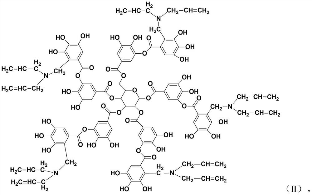 Anti-mud tannic acid-based star-shaped polycarboxylate superplasticizer and preparation method thereof