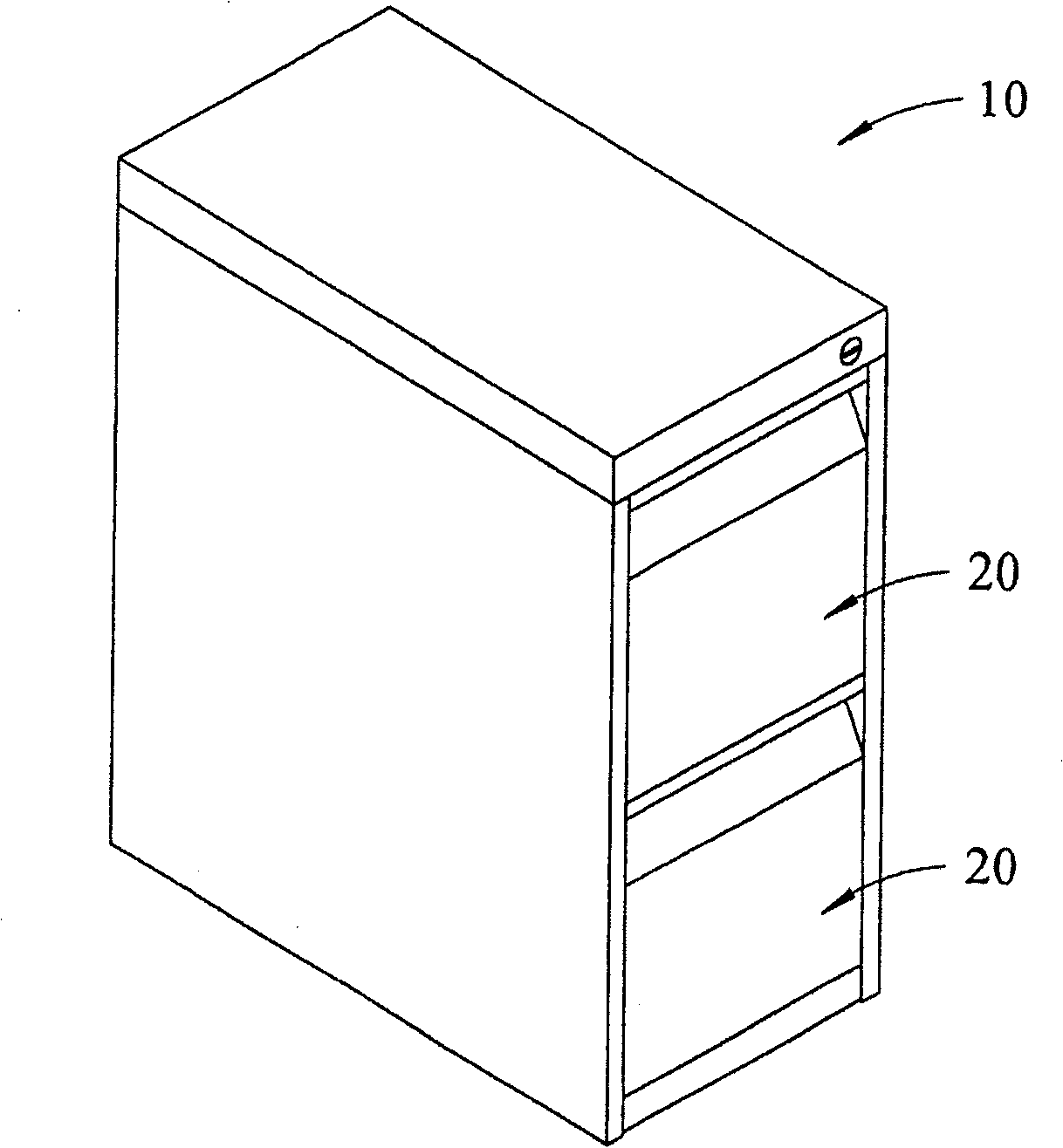 Combination type drawer affair cabinet