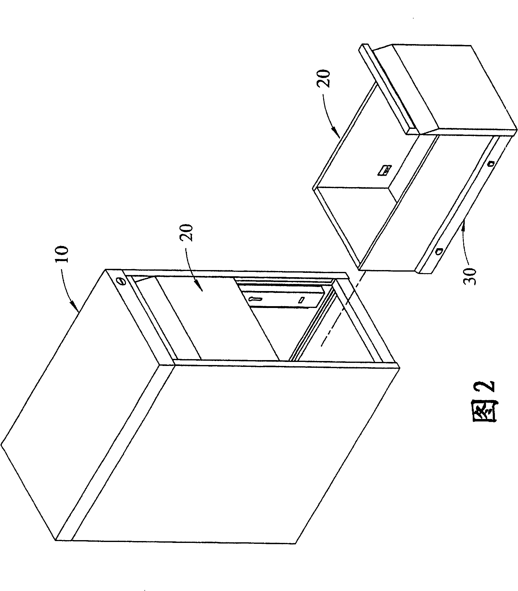 Combination type drawer affair cabinet