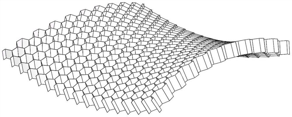 Honeycomb structure easy to bend and capable of adapting to different curved surfaces