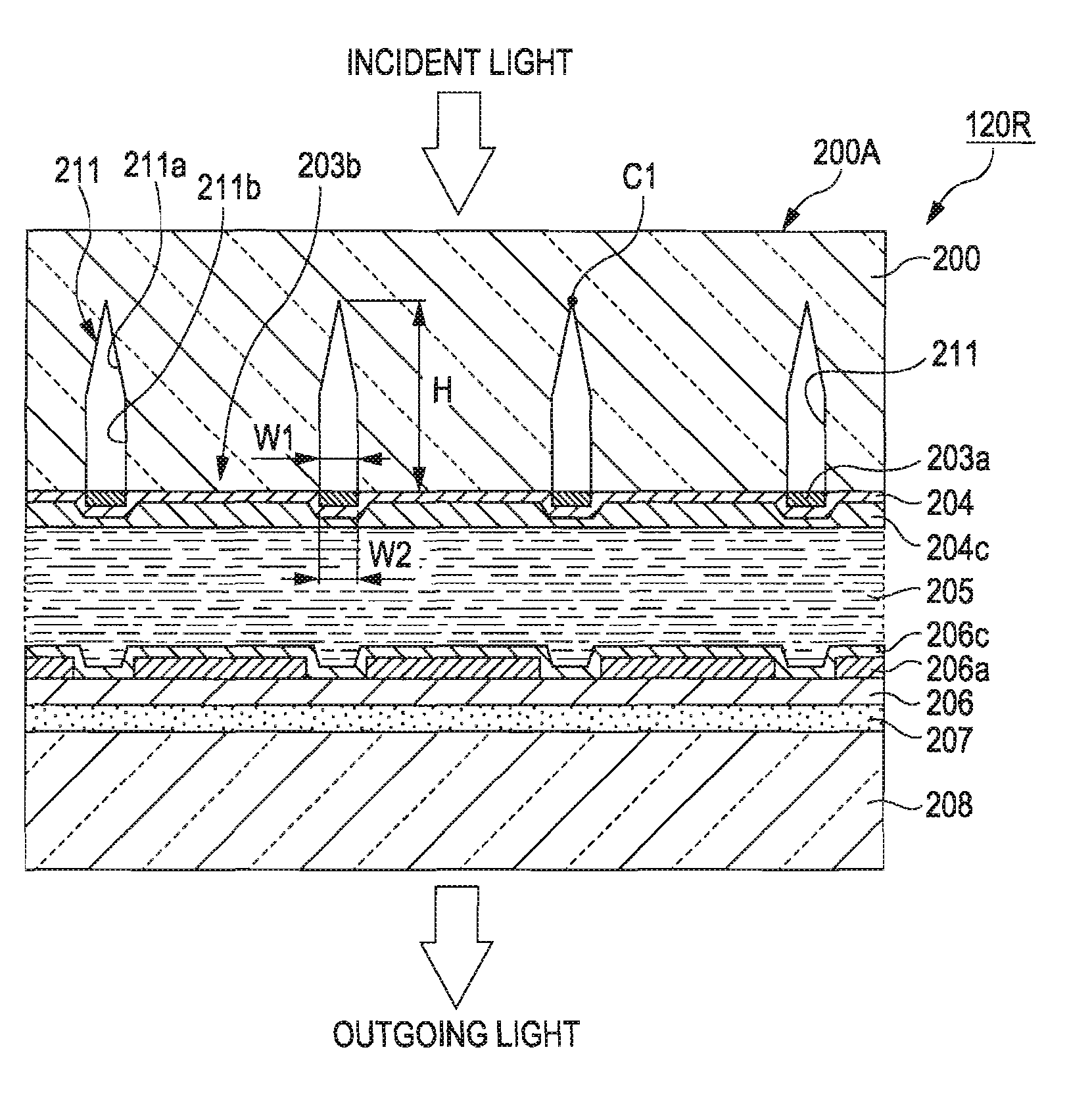 Converging substrate, electro-optic device, substrate for electro-optic device, projector, and electronic apparatus
