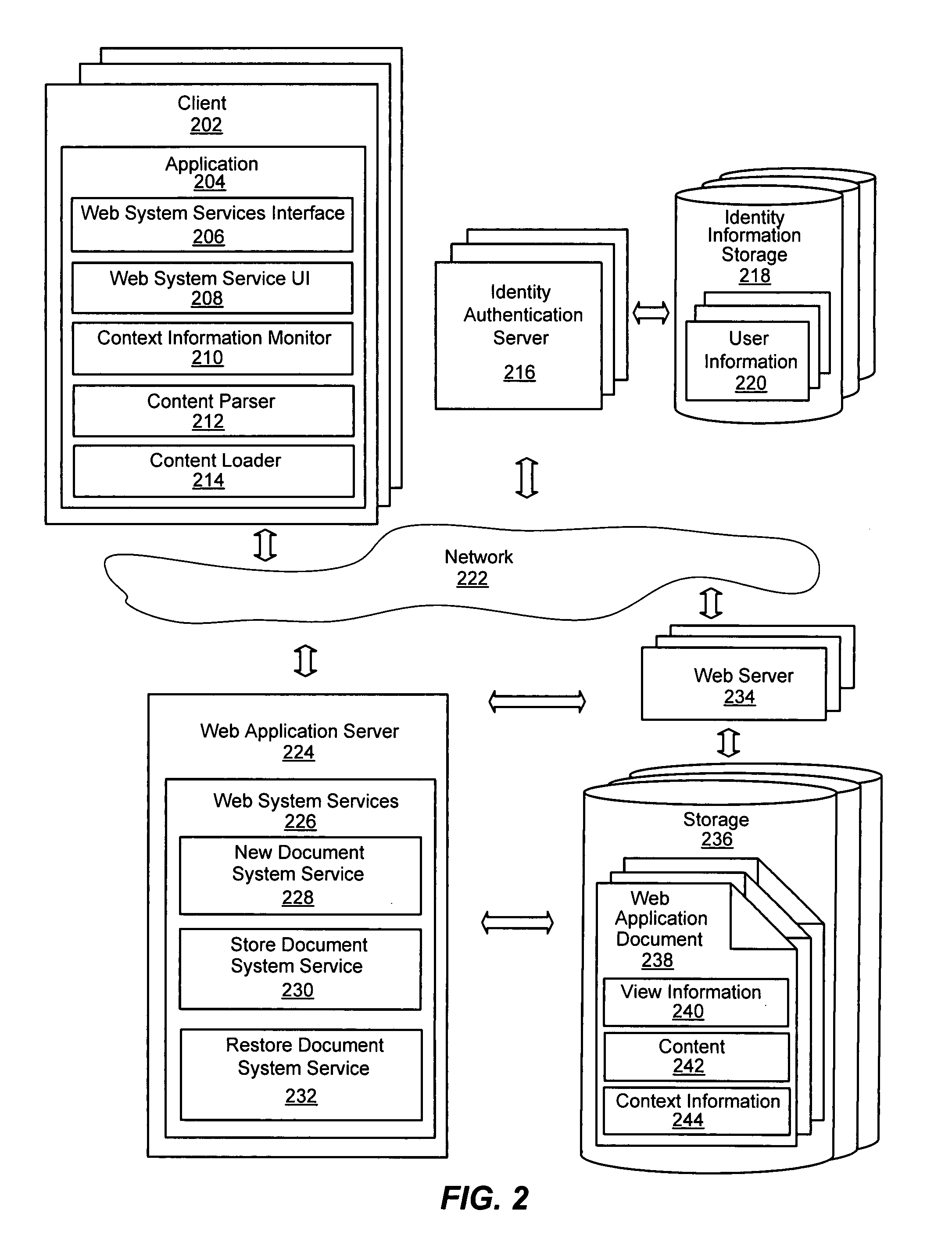 System and method of providing context information for client application data stored on the web