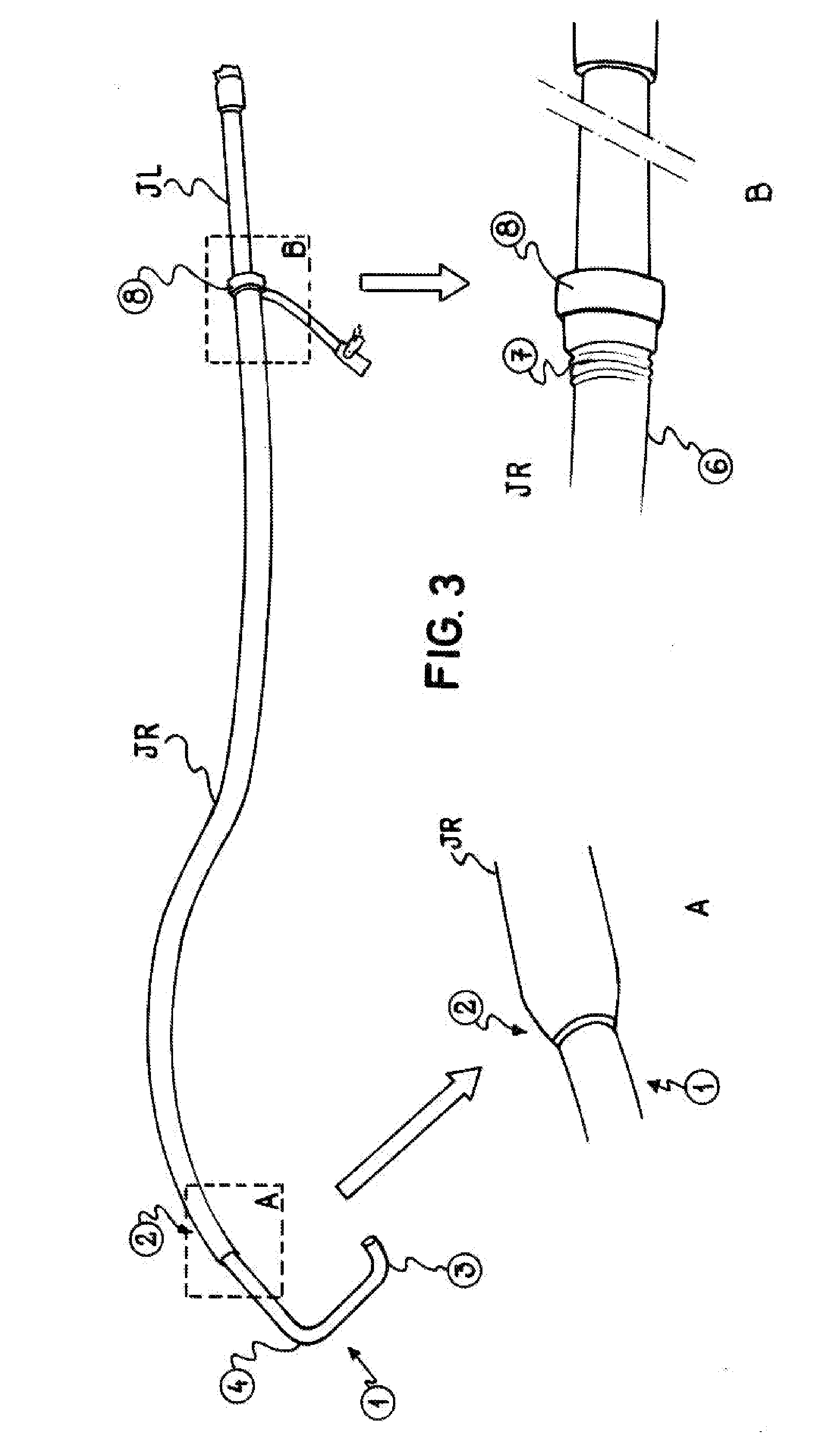 Combined catheter for angiography