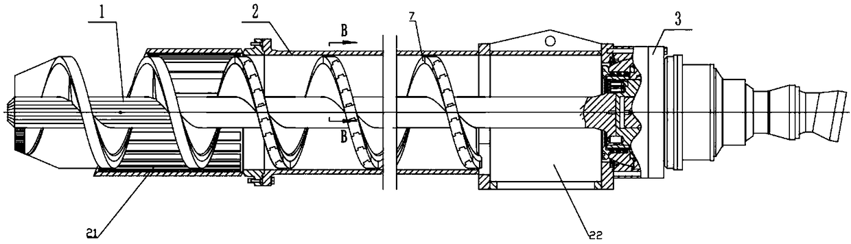Spiral conveyor with blade wear-resistant layer capable of being compensated
