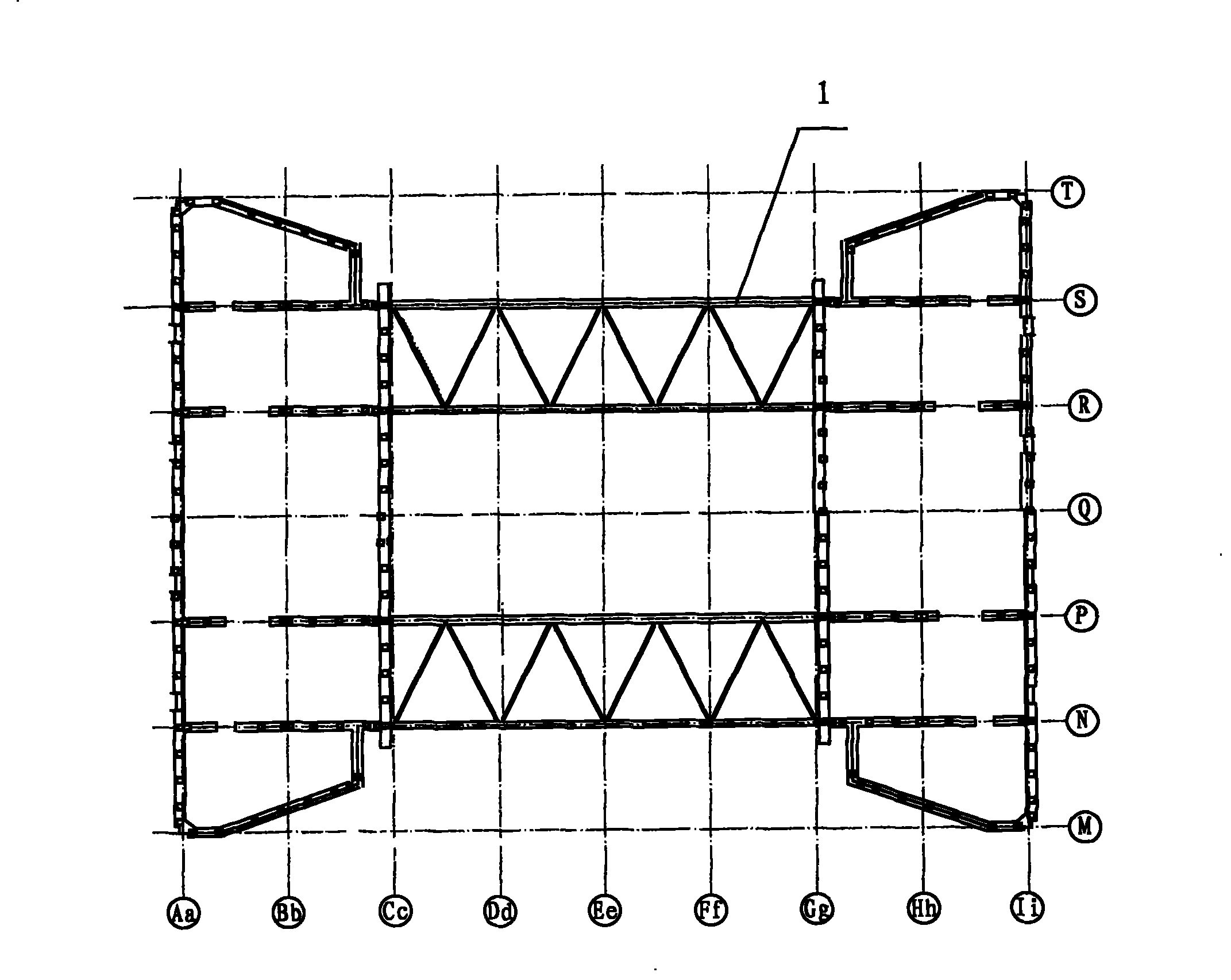 Horizontal unloading construction method of tower building temporary support girders