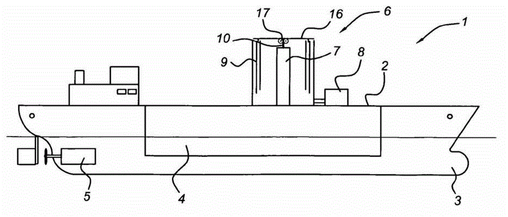 Vessel comprising a stowable magnus-effect rotor