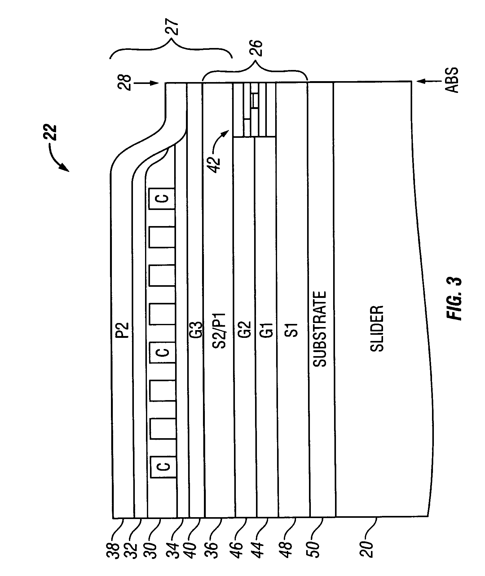 Self aligned magnetoresistive flux guide read head with exchange bias underneath free layer