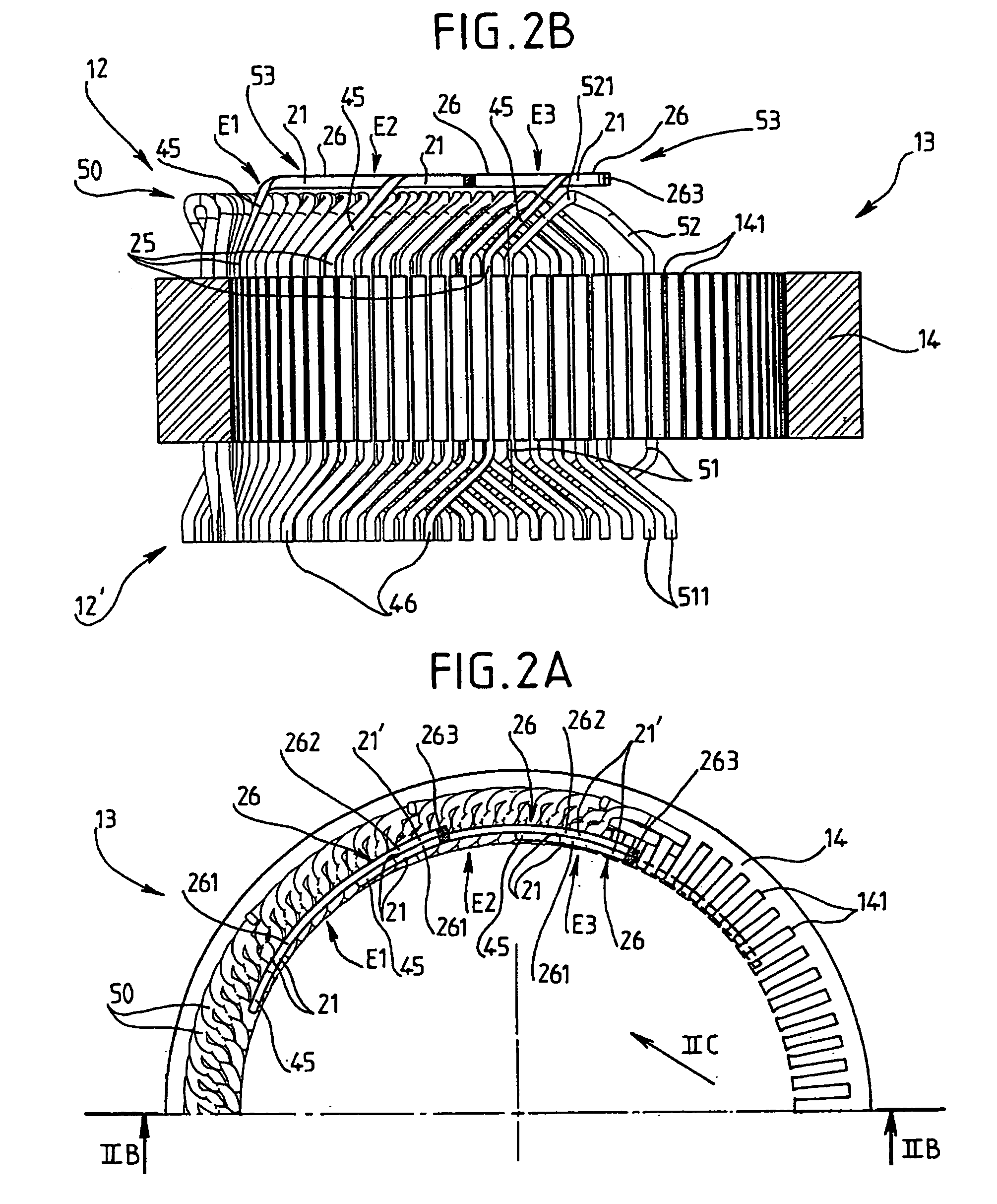 Alternator equipped with stator having twisted inputs