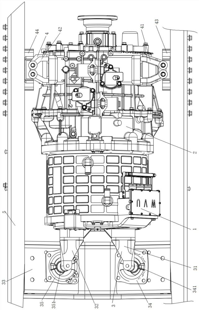 A powertrain suspension system