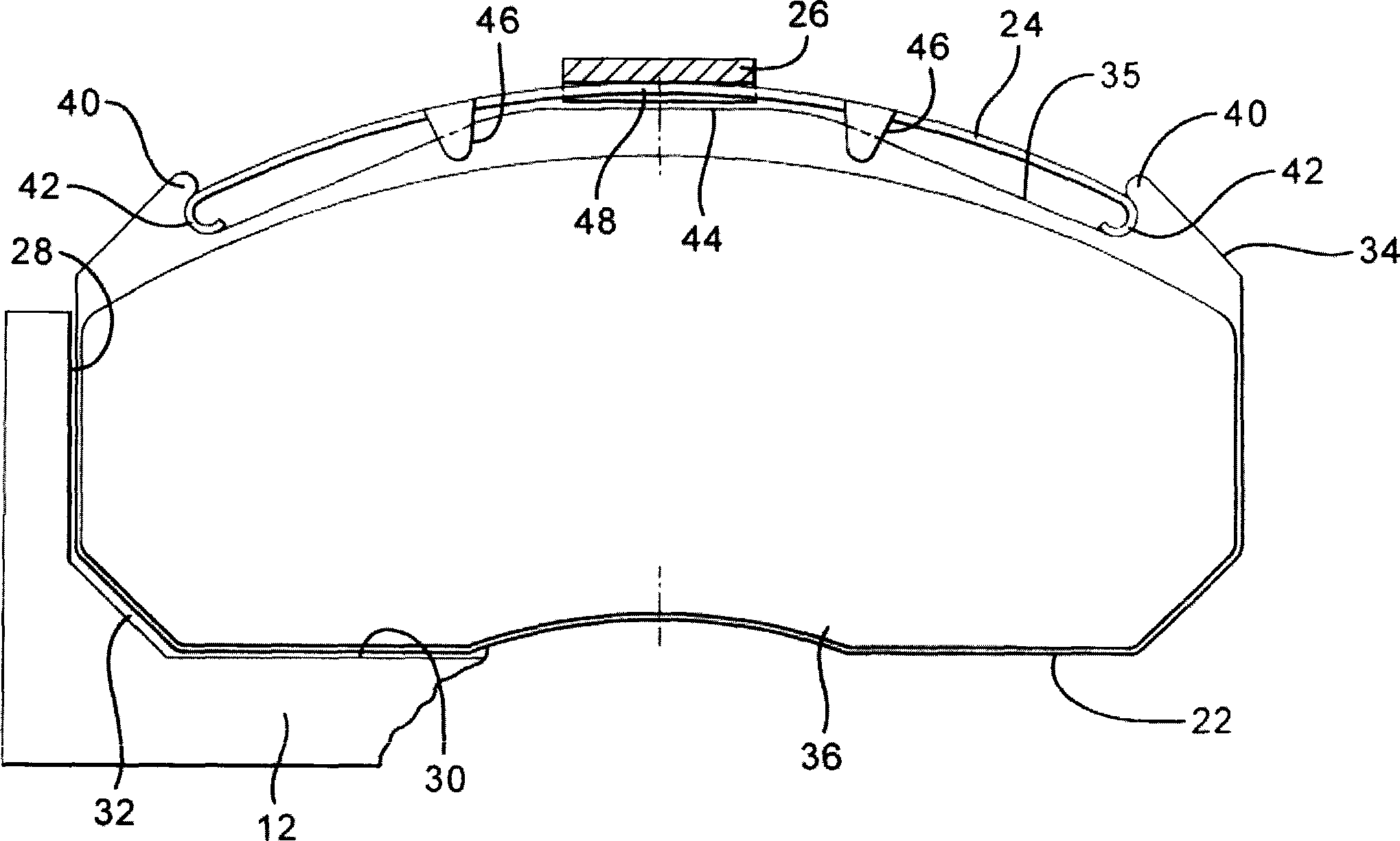Rear plate assembly of disc brake block