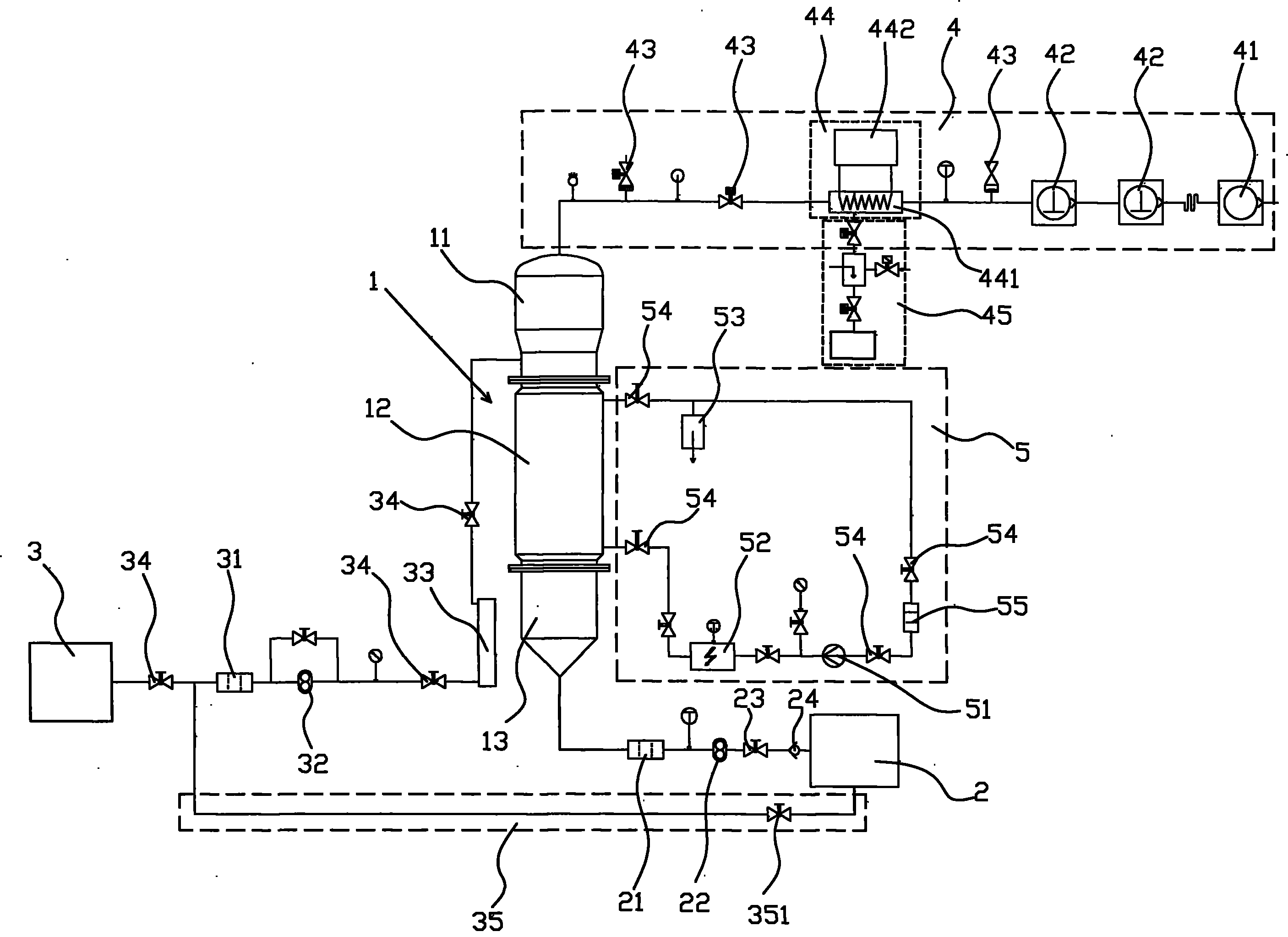 Crude oil vacuum-treatment device