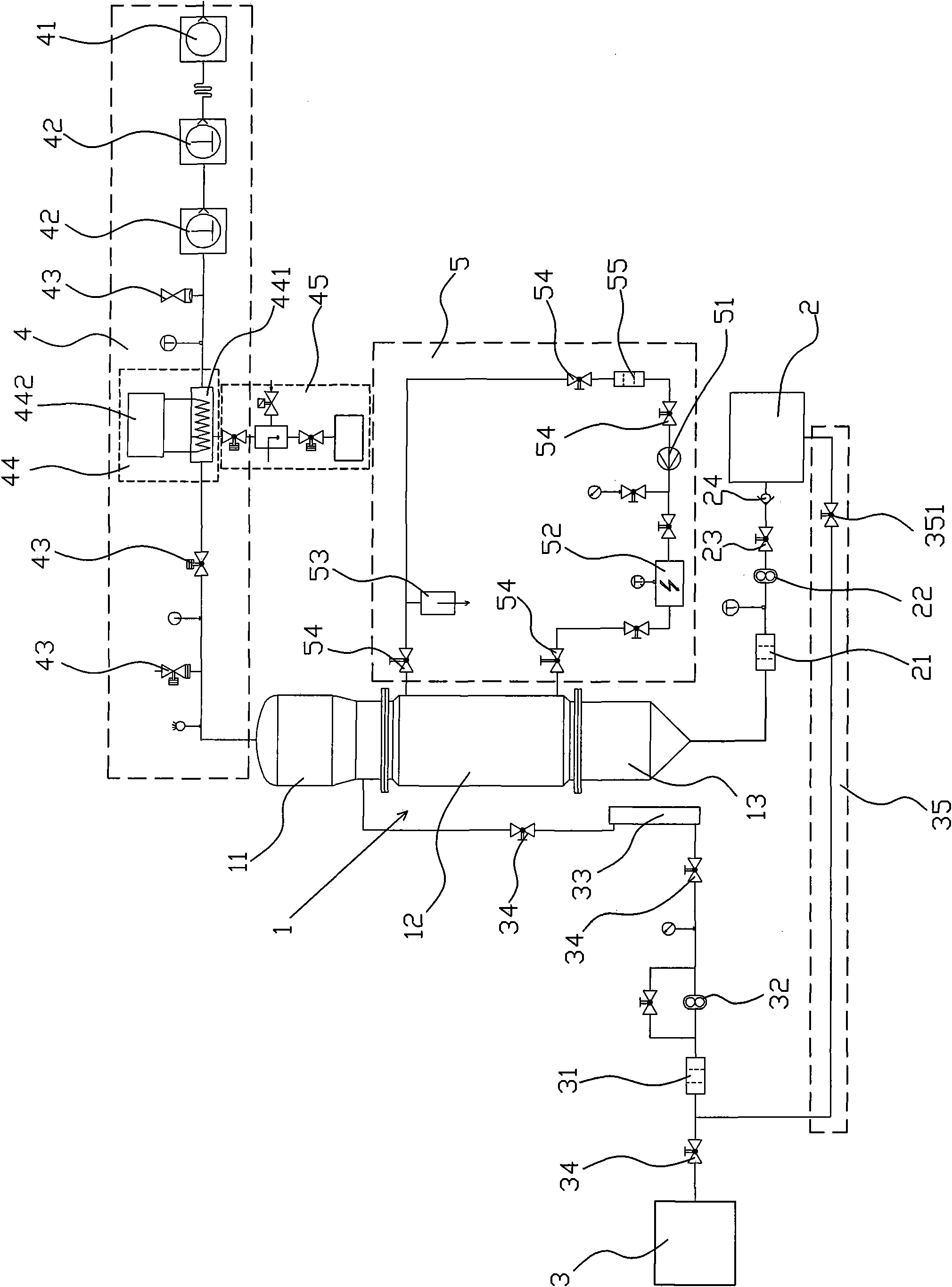 Crude oil vacuum-treatment device