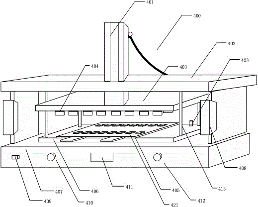 Batch pneumatic testing device for contact type smart cards