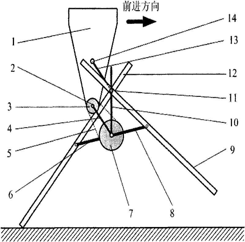 Double straight rod leg walking wheel