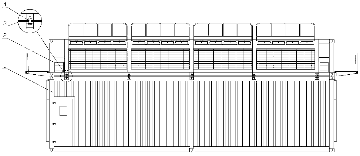 Box data center of employing head-mount air-conditioning module