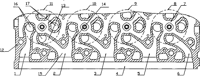 Air cylinder cover for four-valve diesel engine