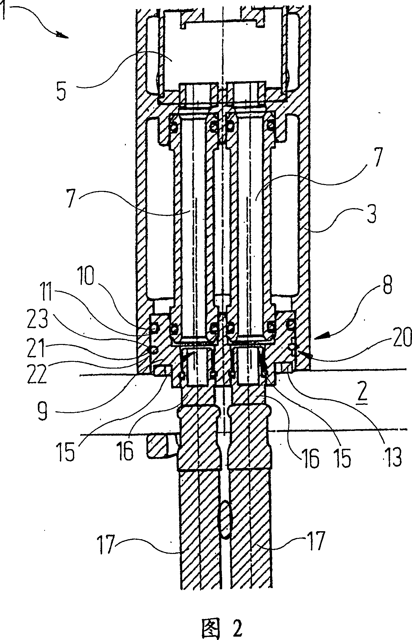 Attachment of a sanitary washstand fitting to a washstand