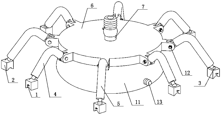 Spider crawling strong magnetic self-adaptive positioning rapid blockage and pressure relief diversion airbag