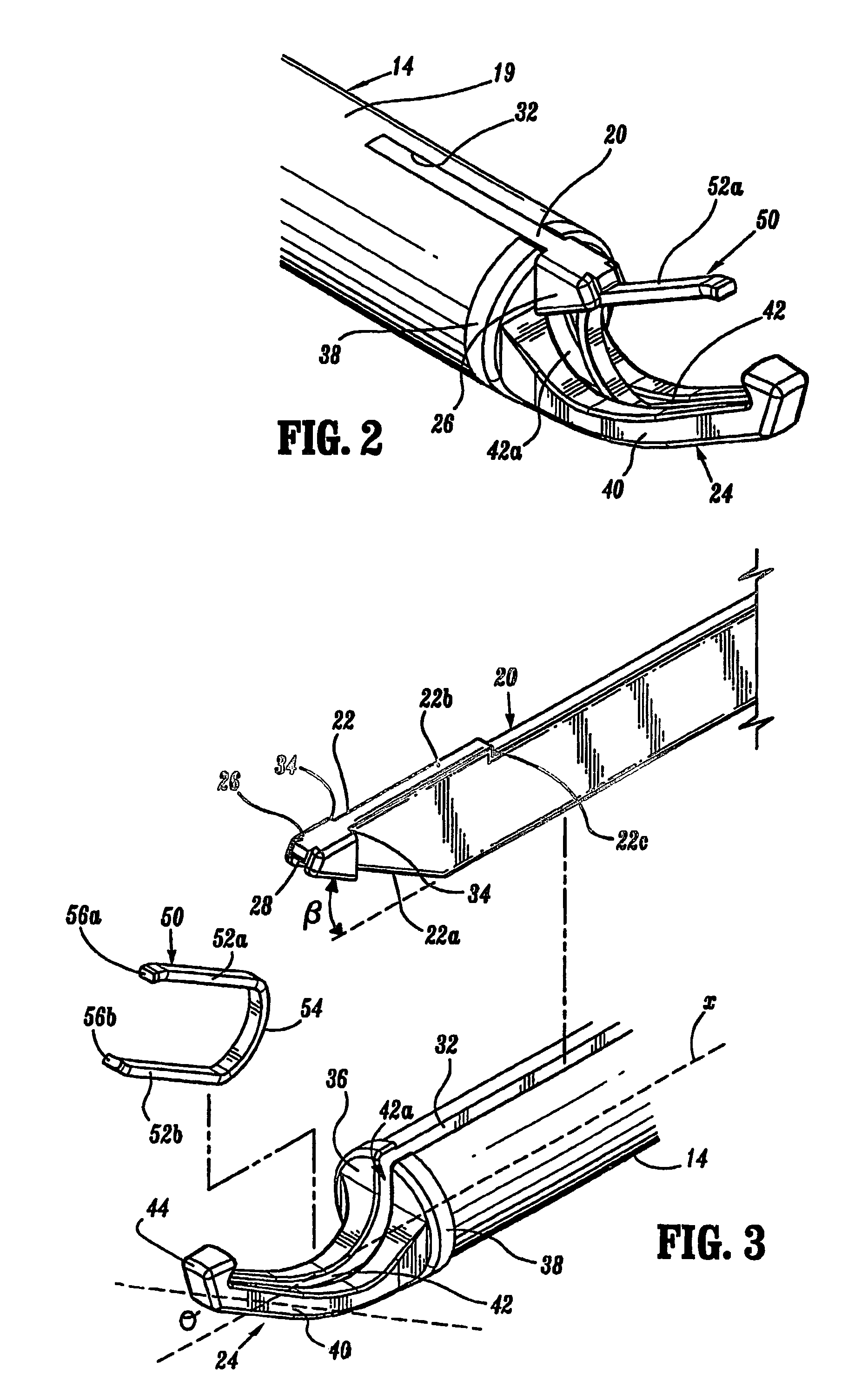 Clip applying apparatus with angled jaw