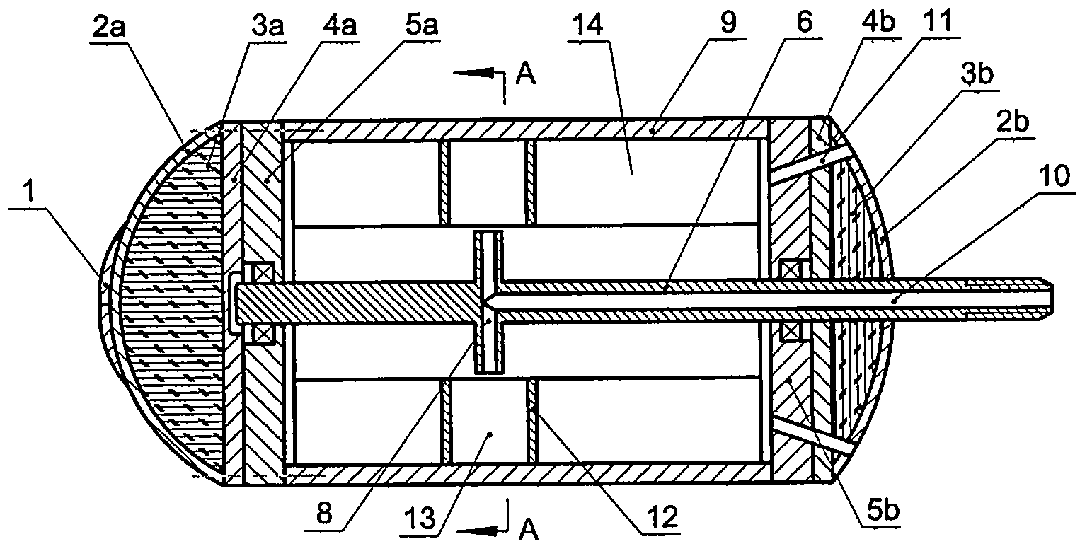 Air-powered rotary-cut type pipeline dredging apparatus
