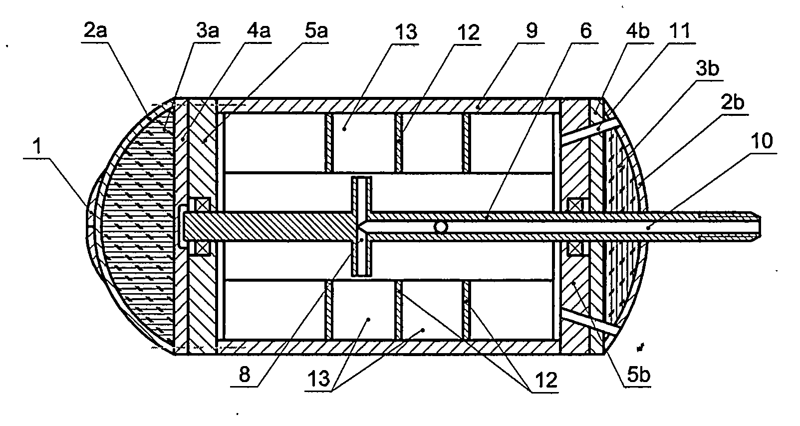 Air-powered rotary-cut type pipeline dredging apparatus
