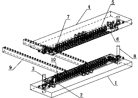 Die for punching irregular edge-turned holes in batch on steel plate