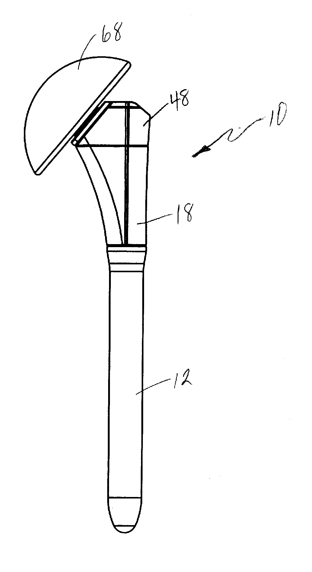 Modular shoulder prosthesis with load bearing surface
