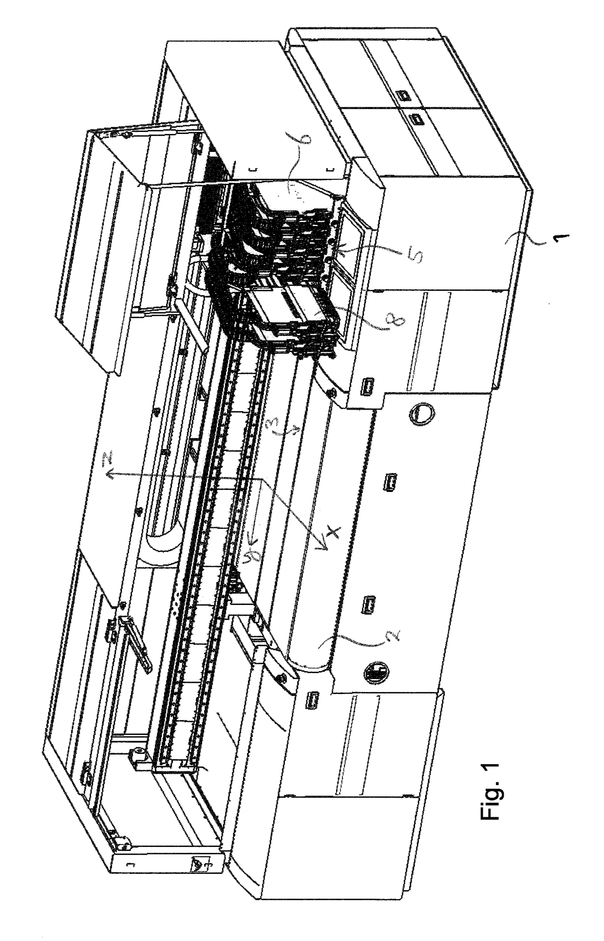 Printing System Having Individually Movable Sub-Detector Elements for Print Head Protection