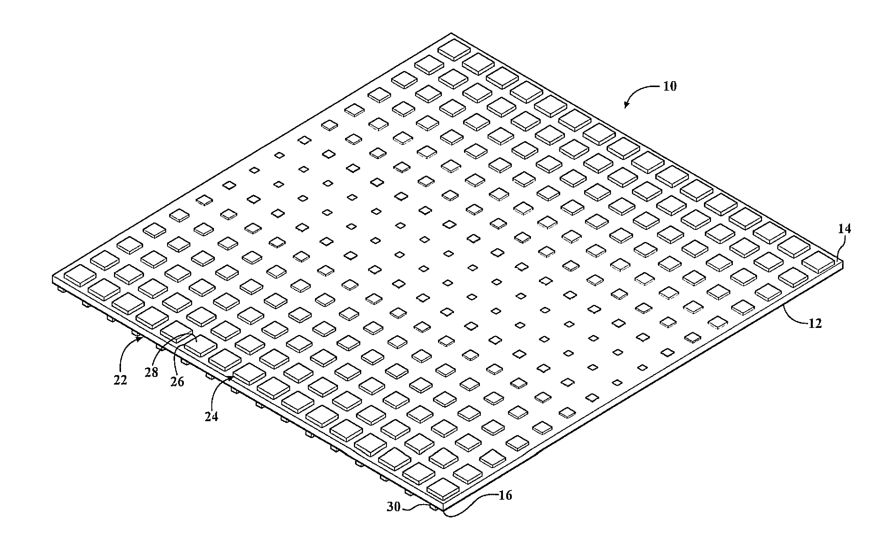 Antenna with tapered array